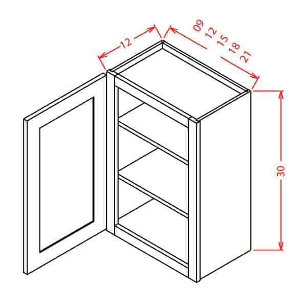 Single Door - 30 High Wall Cabinet