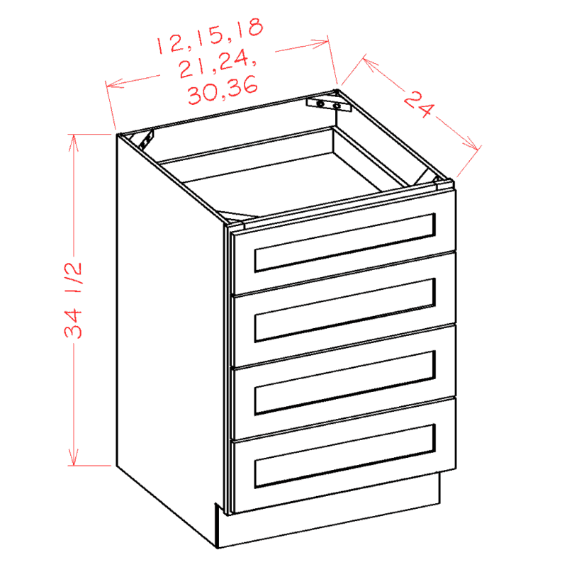 Four Drawer Bases Cabinet - 21