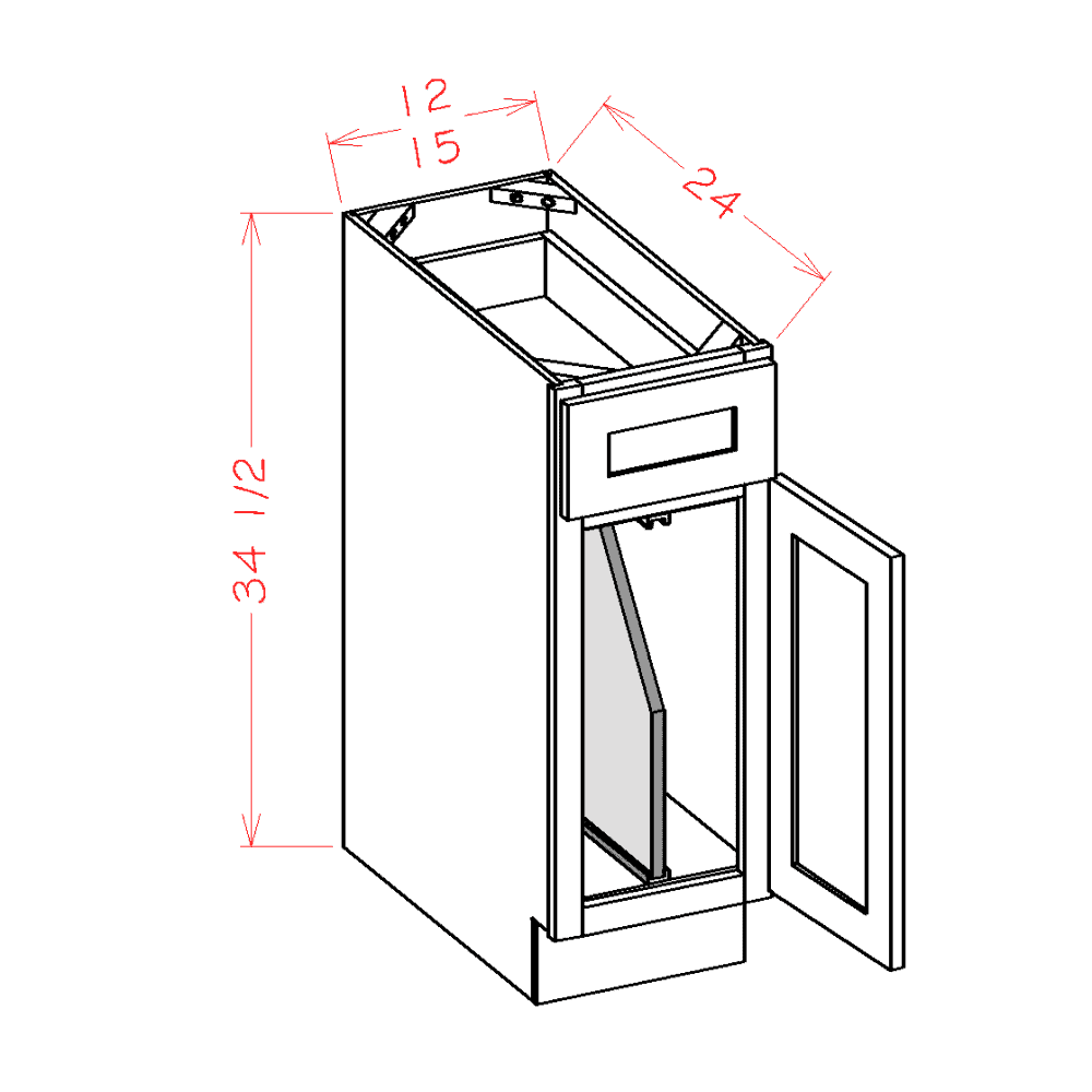 Single Drawer Base - Single Door with Divider