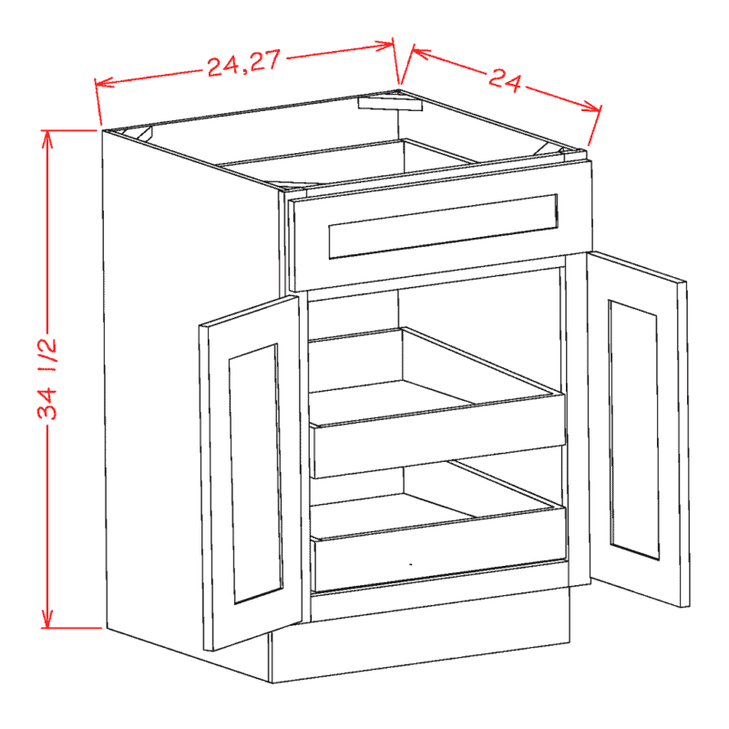 BASE CABINET WITH 2 ROLLOUT SHELF - 30