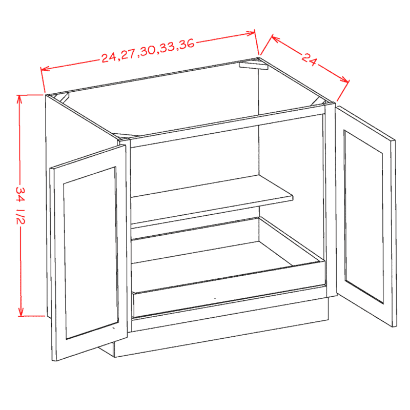BASE FULL HEIGHT WITH 1 ROLL OUT SHELF - 27