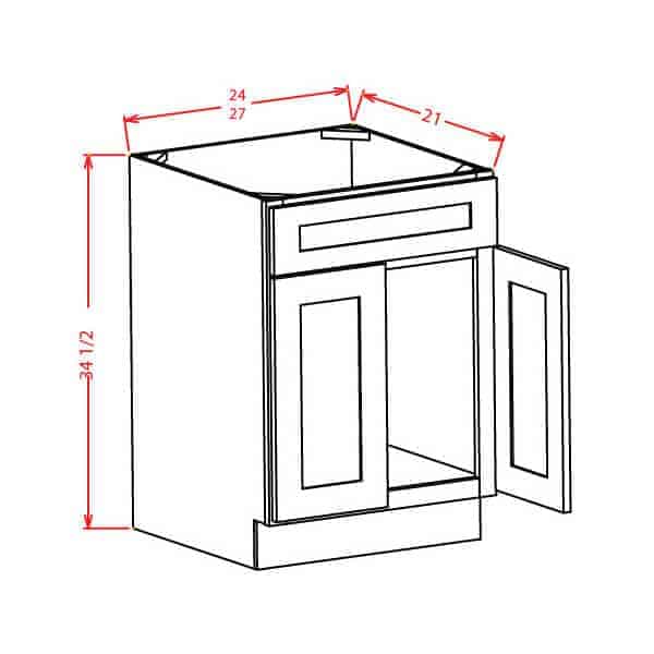 Vanity Sink Bases-Double Door Single Drawer Front