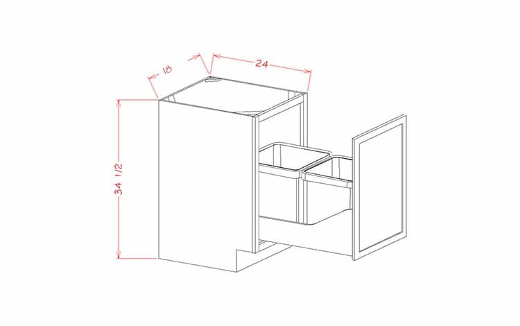 BASE CABINET WITH Double TRASHCAN PULLOUT - 18