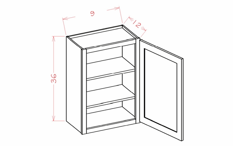 Single Door Wall Cabinets 36H - 9