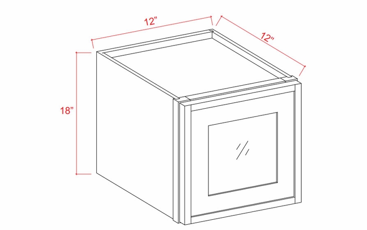 Stacker Wall Glass Door Cabinet with Finished Interior - 12W