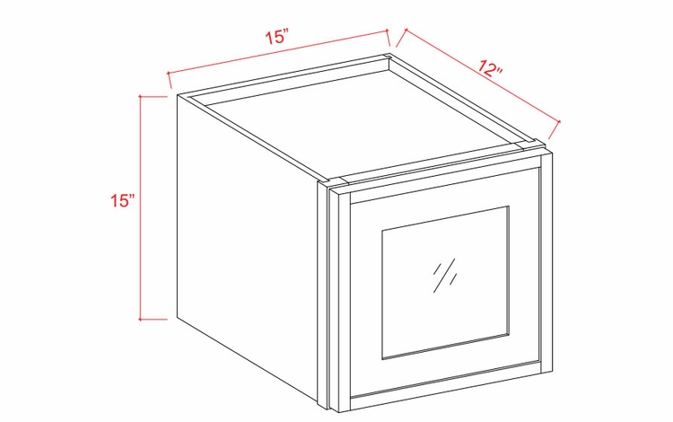 Stacker Wall Glass Door Cabinet with Finished Interior - 15W