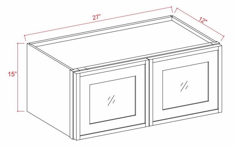 Stacker Wall Glass Door Cabinet with Finished Interior - 27W