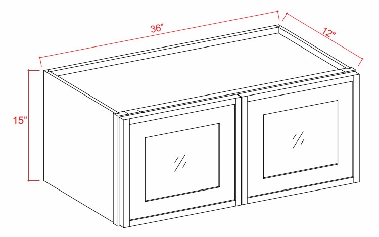 Stacker Wall Glass Door Cabinet with Finished Interior - 36W