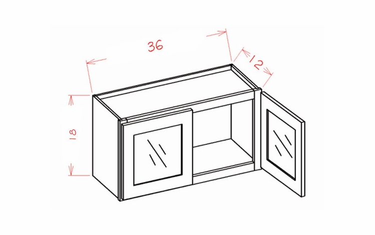 Stacker Wall Glass Door Cabinet with Finished Interior - 36W