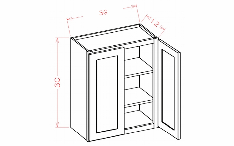 Double Door Wall Cabinets 30H - 36